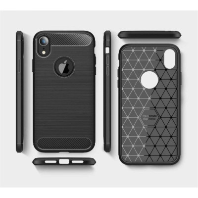 Husa pentru iPhone XR - Techsuit Carbon Silicone - Black - 5