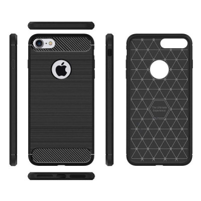 Husa pentru iPhone 6 Plus / 6s Plus - Techsuit Carbon Silicone - Black - 4
