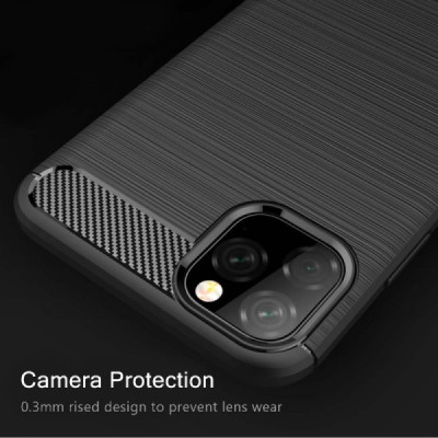 Husa pentru iPhone 11 Pro Max - Techsuit Carbon Silicone - Black - 2
