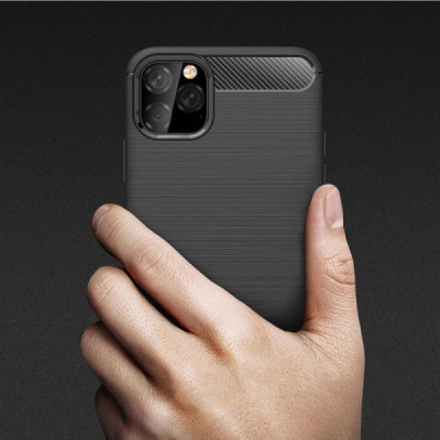 Husa pentru iPhone 11 Pro Max - Techsuit Carbon Silicone - Black - 5