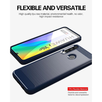Husa pentru Huawei Y6p - Techsuit Carbon Silicone - Black - 5
