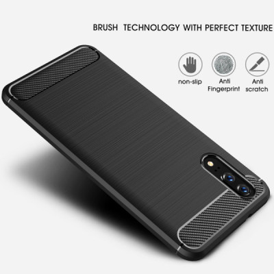 Husa pentru Huawei P20 - Techsuit Carbon Silicone - Black - 5