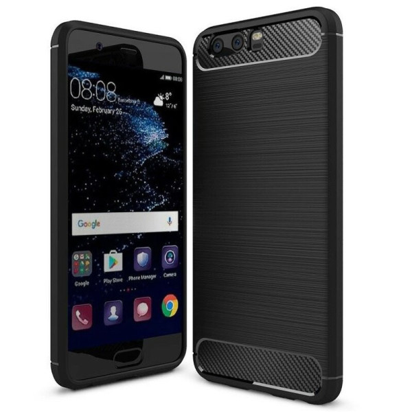 Husa pentru Huawei P10 Plus - Techsuit Carbon Silicone - Black