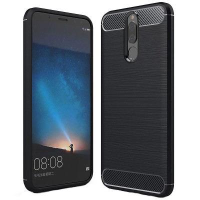 Husa pentru Huawei Mate 10 Lite - Techsuit Carbon Silicone - Black - 1