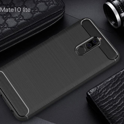Husa pentru Huawei Mate 10 Lite - Techsuit Carbon Silicone - Black - 2