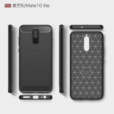 Husa pentru Huawei Mate 10 Lite - Techsuit Carbon Silicone - Black - 7