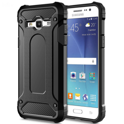 Husa pentru Samsung Galaxy J5 SM-J500 - Techsuit Hybrid Armor - Black - 1