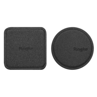Placute Metalice pentru Telefon (set 2) - Ringke PU Leather Cover - Black - 2