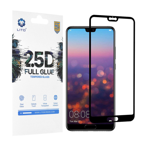 Folie pentru Huawei P20 - Lito 2.5D FullGlue Glass - Black