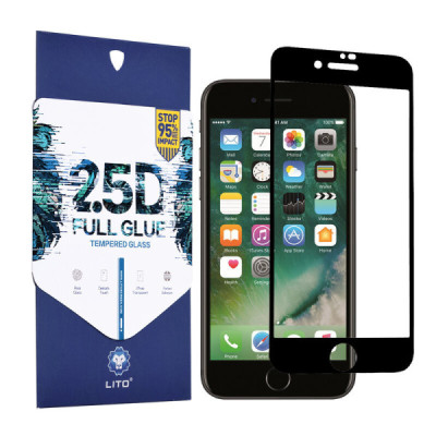 Folie pentru iPhone 6 / 6S - Lito 2.5D FullGlue Glass - Black - 1