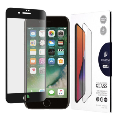 Folie pentru iPhone 7 / 8 / SE 2, SE 2020 / SE 3, SE 2022 - Dux Ducis Tempered Glass - Black - 1