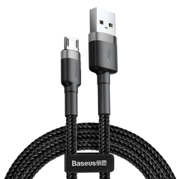 Cablu de Date USB Micro-USB 1.5A, 2m, Baseus Cafule (CAMKLF-CG1) - Gray Black