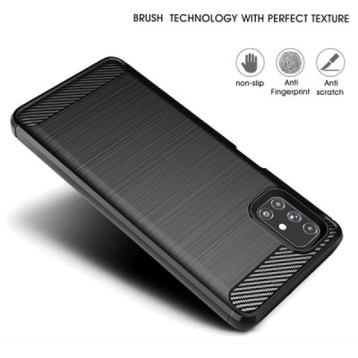 Husa pentru Samsung Galaxy M51 - Techsuit Carbon Silicone - Black - 2