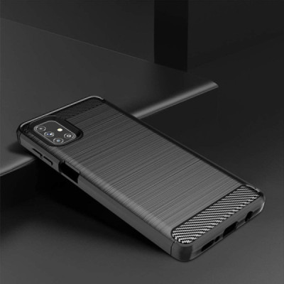 Husa pentru Samsung Galaxy M51 - Techsuit Carbon Silicone - Black - 3