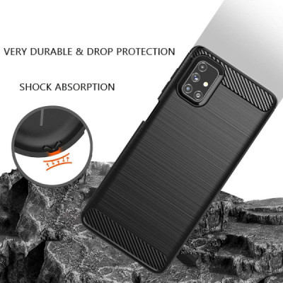 Husa pentru Samsung Galaxy M51 - Techsuit Carbon Silicone - Black - 5