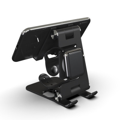 Suport Birou Telefon - Techsuit Adjustable Tablet / Watch Aluminium Stand (RX-2010) - Black - 4