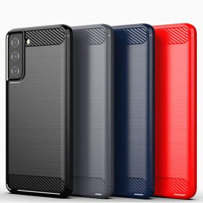 Husa pentru Samsung Galaxy S21 Plus 5G - Techsuit Carbon Silicone - Black - 5