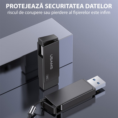 Stick de memorie USB 32GB USAMS flash drive, gri, US-ZB195 - 2