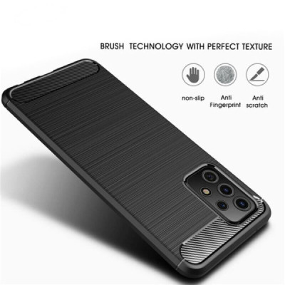 Husa pentru Samsung Galaxy A32 5G - Techsuit Carbon Silicone - Black - 2