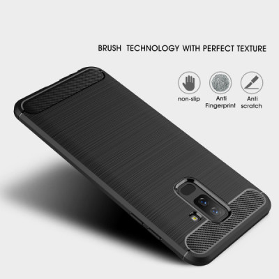 Husa pentru Samsung Galaxy A6 Plus 2018 - Techsuit Carbon Silicone - Black - 2