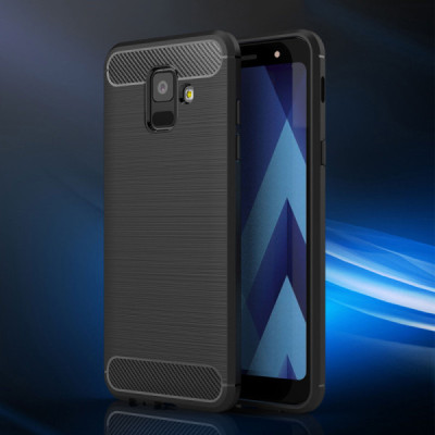 Husa pentru Samsung Galaxy A6 2018 - Techsuit Carbon Silicone - Black - 4