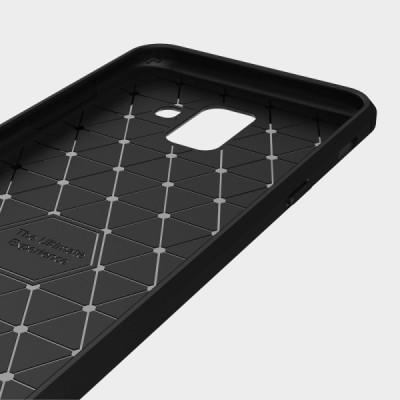 Husa pentru Samsung Galaxy A6 2018 - Techsuit Carbon Silicone - Black - 6