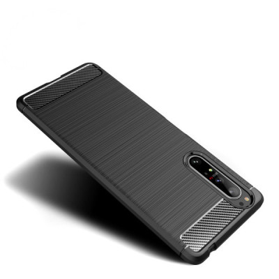 Husa pentru Sony Xperia 5 II - Techsuit Carbon Silicone - Black - 2