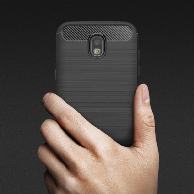 Husa pentru Samsung Galaxy J7 2017 J730 - Techsuit Carbon Silicone - Black - 7
