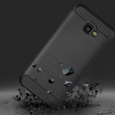 Husa pentru Samsung Galaxy J4 Plus - Techsuit Carbon Silicone - Black - 5