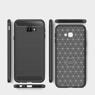 Husa pentru Samsung Galaxy J4 Plus - Techsuit Carbon Silicone - Black - 7
