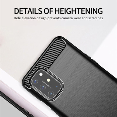 Husa pentru OnePlus 9 - Techsuit Carbon Silicone - Black - 4
