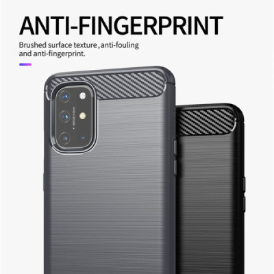 Husa pentru OnePlus 9 - Techsuit Carbon Silicone - Black - 6