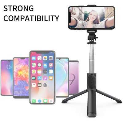 Selfie stick trepied Bluetooth cu telecomanda Q01, negru, S7 - 2