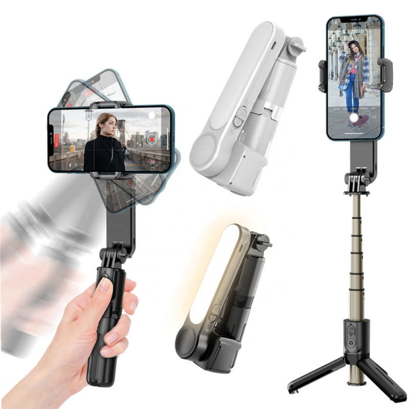 Selfie stick gimbal telefon cu trepied, telecomanda Techsuit L09 - 7