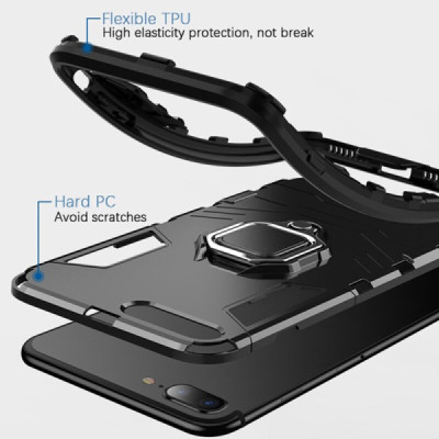 Husa pentru iPhone 7 Plus / 8 Plus - Techsuit Silicone Shield - Black - 5