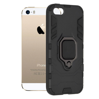 Husa pentru iPhone 5 / 5s / SE - Techsuit Silicone Shield - Black - 1