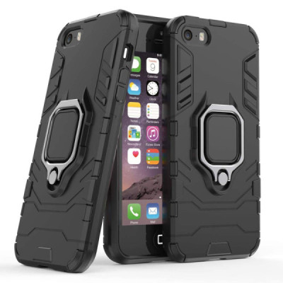 Husa pentru iPhone 5 / 5s / SE - Techsuit Silicone Shield - Black - 5