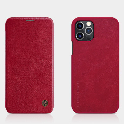 Husa pentru iPhone 12 Pro Max - Nillkin QIN Leather Case - Red - 4