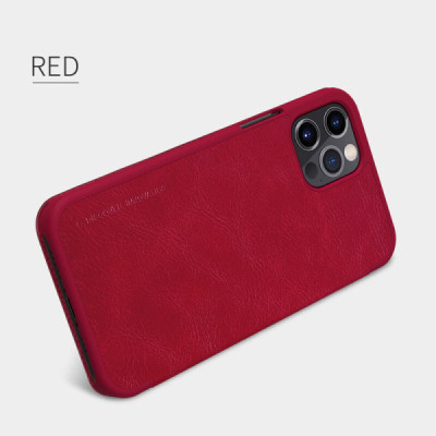 Husa pentru iPhone 12 Pro Max - Nillkin QIN Leather Case - Red - 6