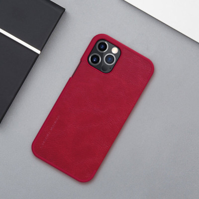 Husa pentru iPhone 12 Pro Max - Nillkin QIN Leather Case - Red - 7