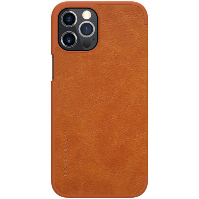 Husa pentru iPhone 12 Pro Max - Nillkin QIN Leather Case - Brown - 1