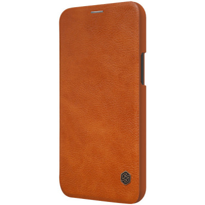 Husa pentru iPhone 12 Pro Max - Nillkin QIN Leather Case - Brown - 2