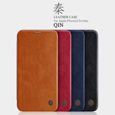 Husa pentru iPhone 12 Pro Max - Nillkin QIN Leather Case - Brown - 5
