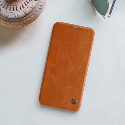 Husa pentru iPhone 12 Pro Max - Nillkin QIN Leather Case - Brown - 12