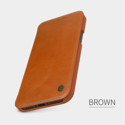 Husa pentru iPhone 12 Pro Max - Nillkin QIN Leather Case - Brown - 13