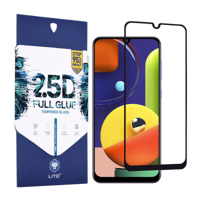 Folie pentru Samsung Galaxy A42 5G - Lito 2.5D FullGlue Glass - Black - 1