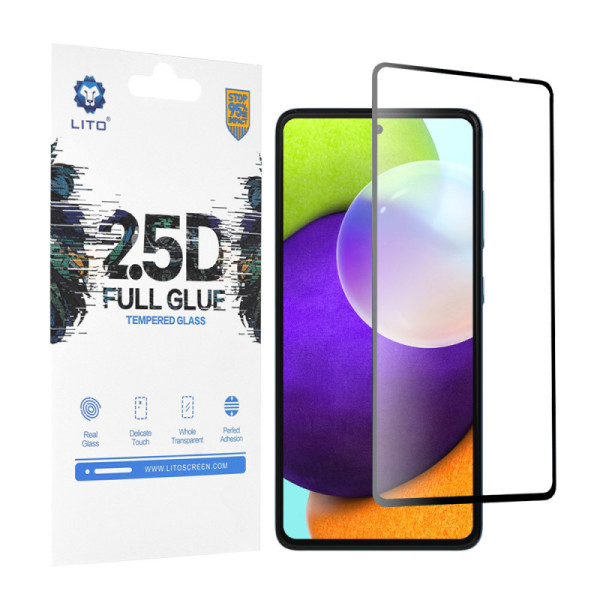Folie pentru Samsung Galaxy A52 4G / A52 5G / A52s 5G - Lito 2.5D FullGlue Glass - Black