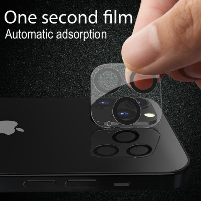 Folie pentru iPhone 12 Pro - Lito S+ Camera Glass Protector - Black/Transparent - 7