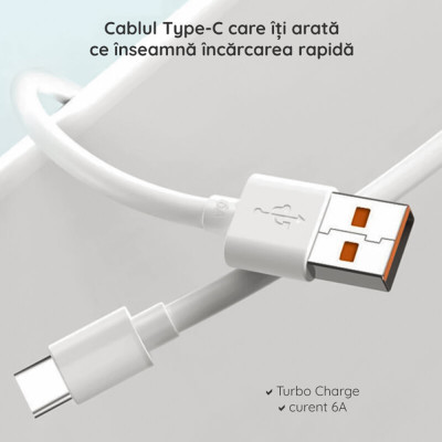 Cablu de date Type-C Xiaomi Turbo Charge (Mi 11 Ultra) 6A, alb, bulk - 3