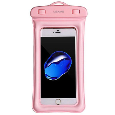 Husa Waterproof pentru Telefon 6 inch - Usams Bag (US-YD007) - Pink - 1